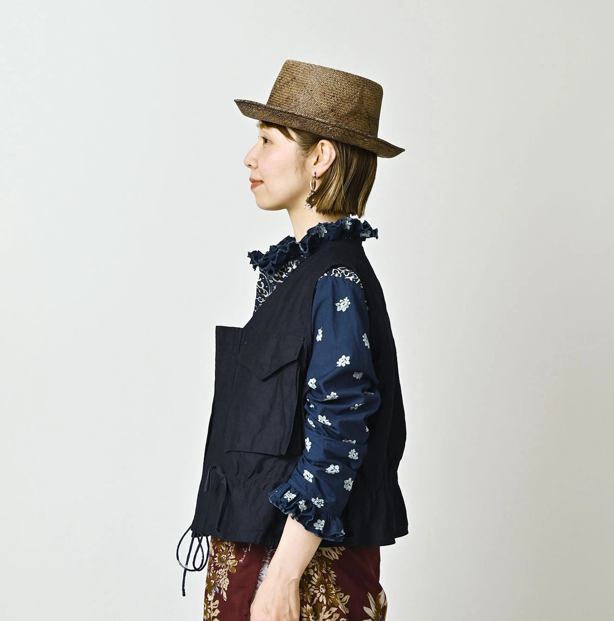 45R Indigo Light Back Sateen Poshu Vest