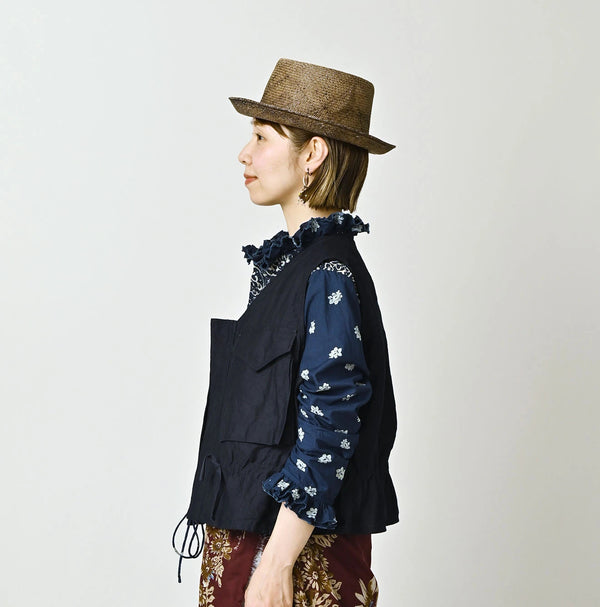 45R Indigo Light Back Sateen Poshu Vest