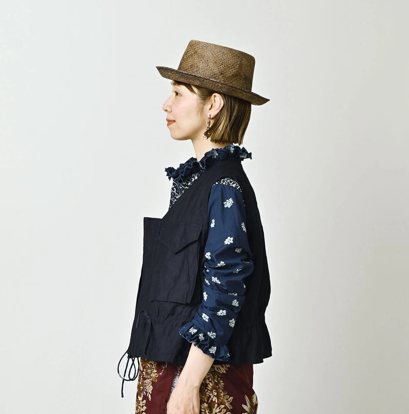 45R Indigo Light Back Sateen Poshu Vest - Image 4