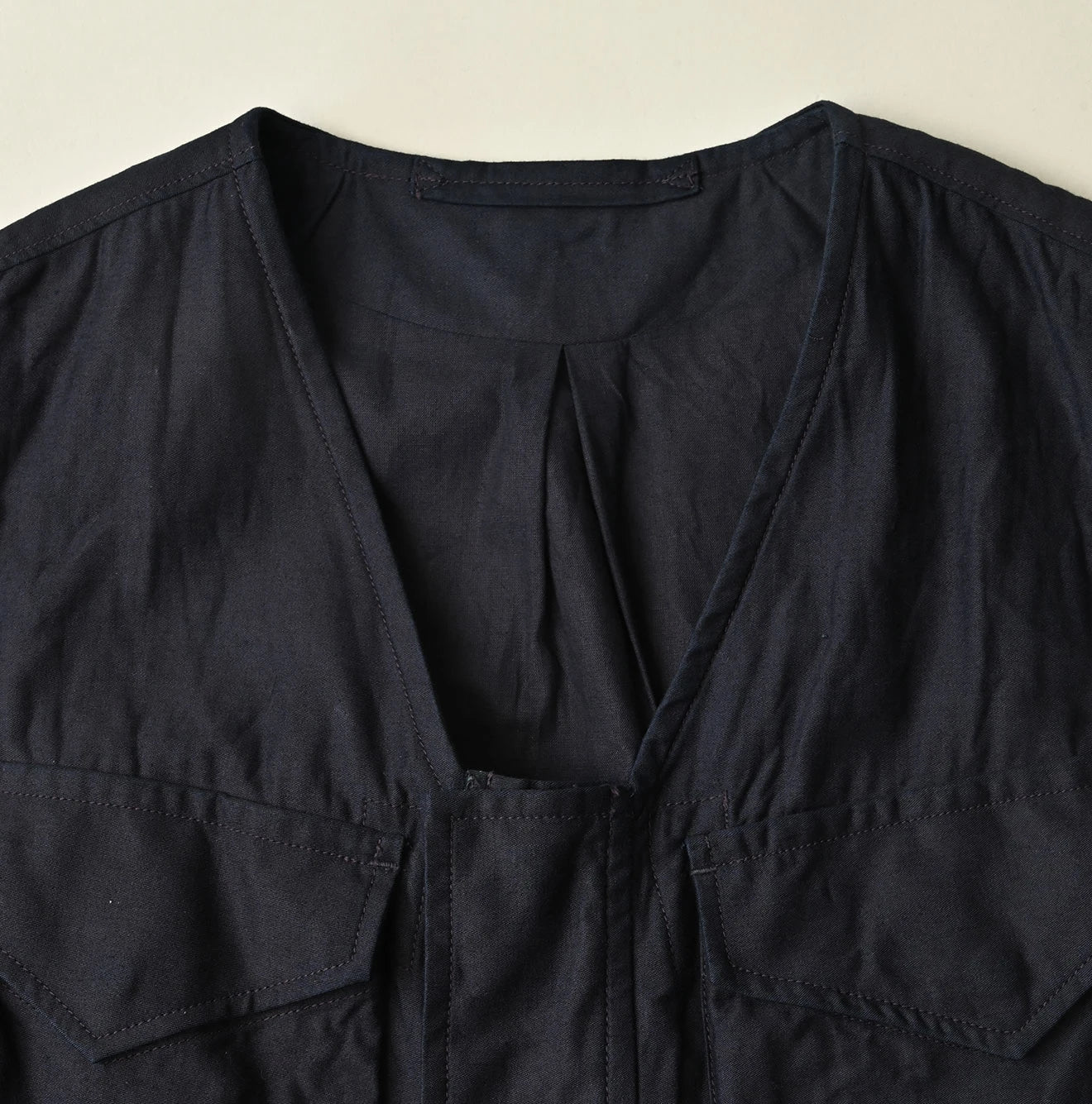 45R Indigo Light Back Sateen Poshu Vest - Image 12