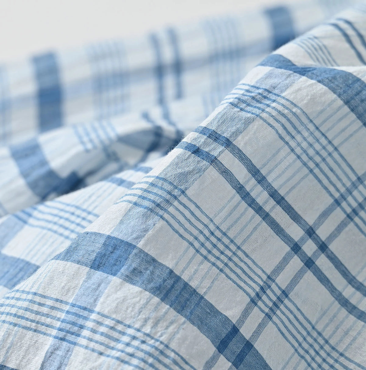 45R Ai Indigo Feather Khadi Silk Check Frill de T-shirt