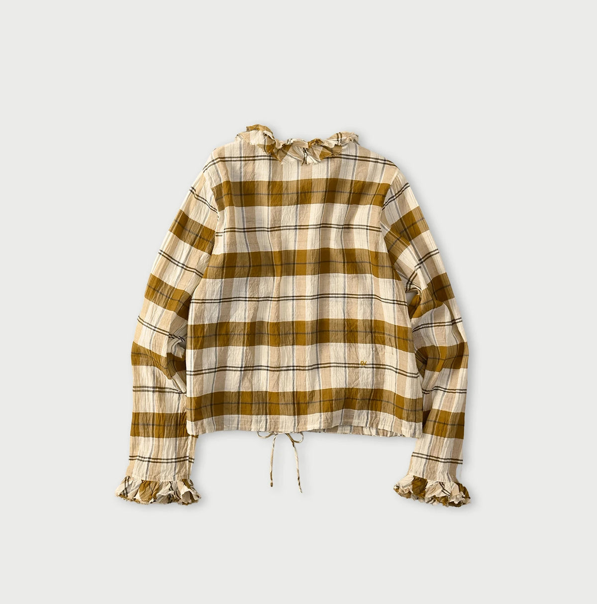 45R Feather Khadi Silk Check Talula Blouse