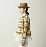 45R Feather Khadi Silk Check Talula Blouse