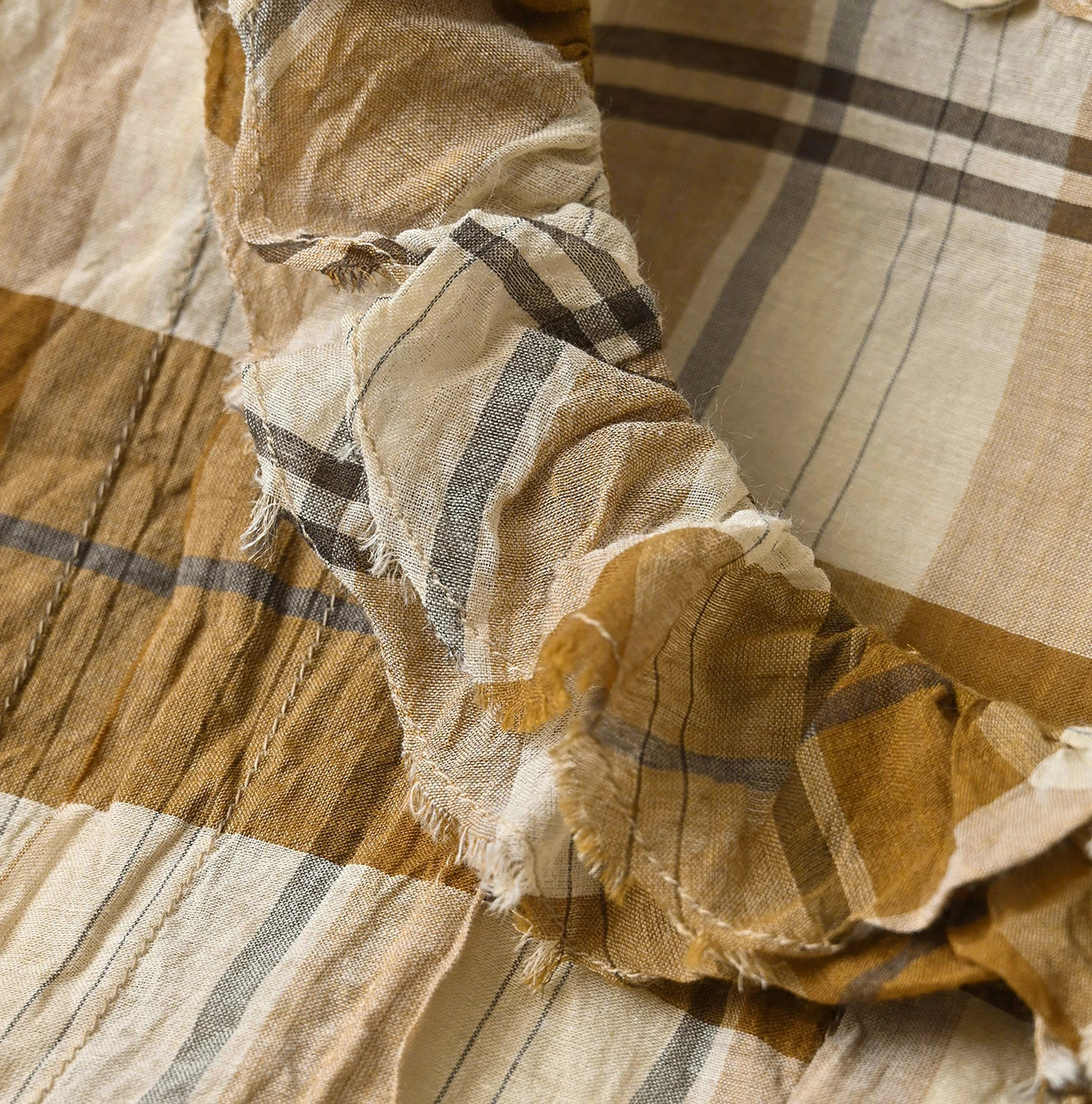 45R Feather Khadi Silk Check Talula Blouse - Image 15