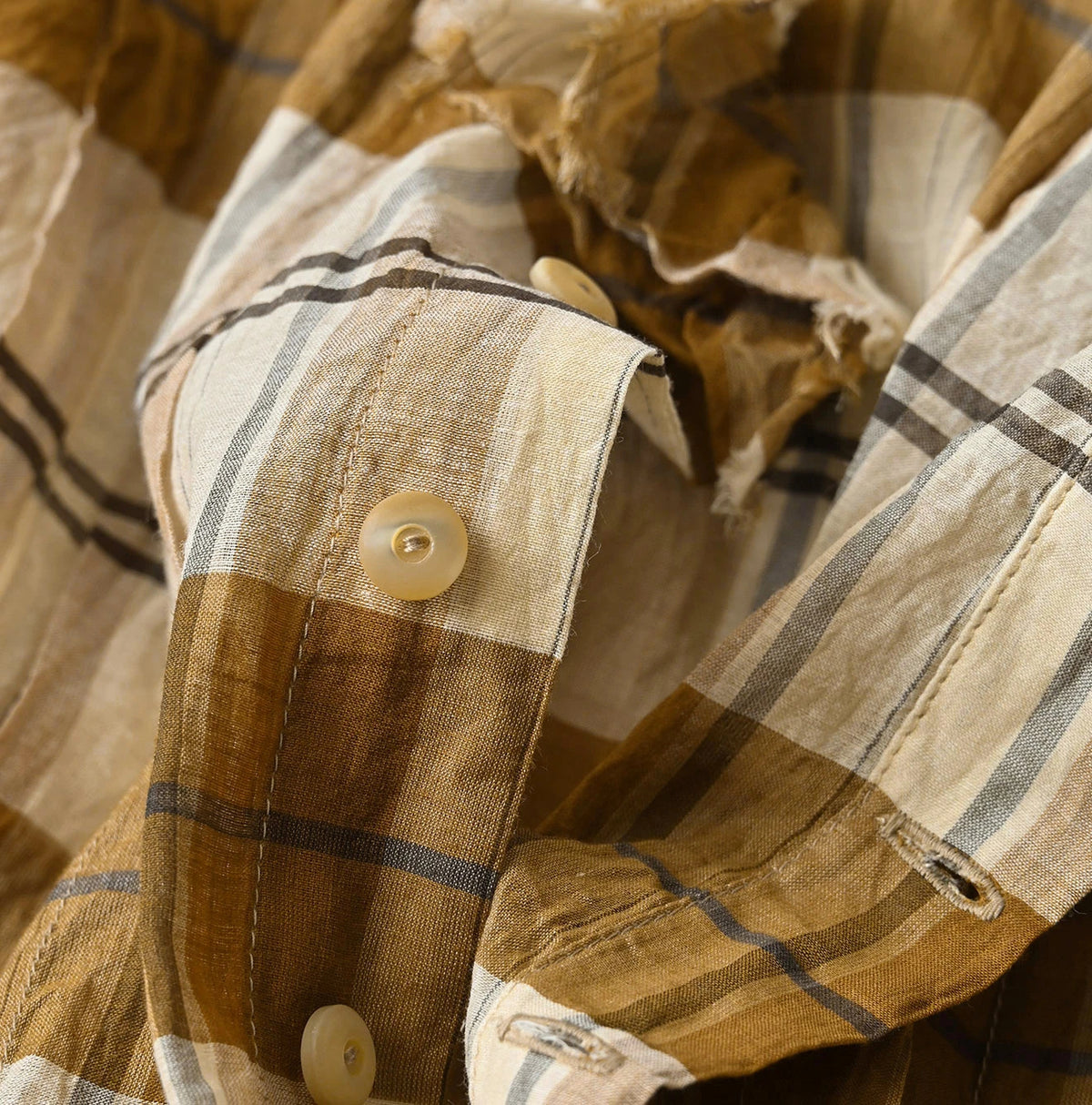45R Feather Khadi Silk Check Talula Blouse