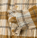 45R Feather Khadi Silk Check Talula Blouse