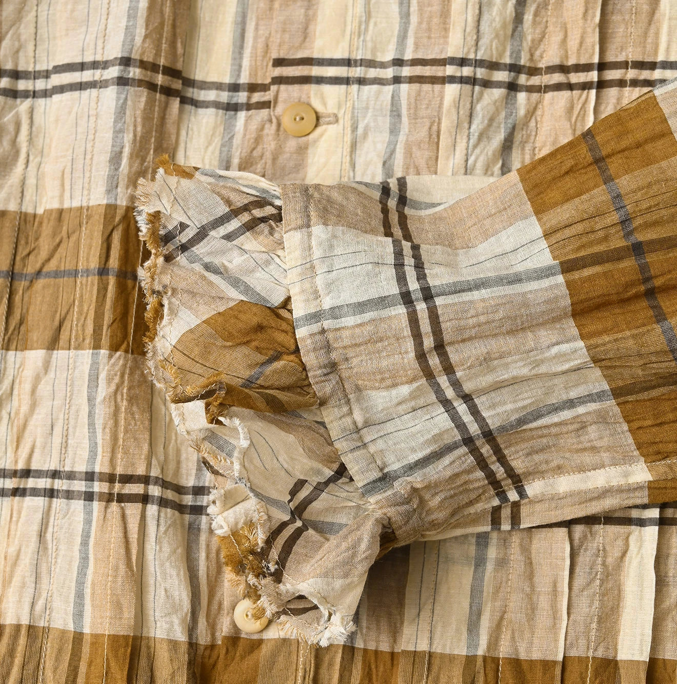 45R Feather Khadi Silk Check Talula Blouse - Image 17