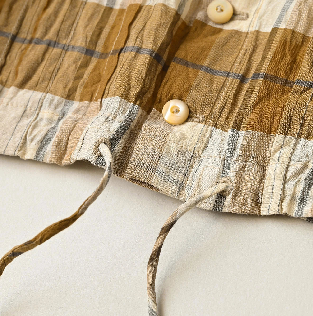 45R Feather Khadi Silk Check Talula Blouse - Image 18