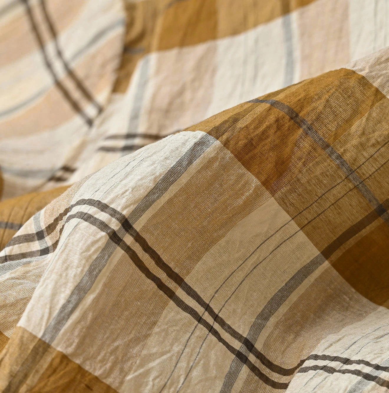 45R Feather Khadi Silk Check Talula Blouse