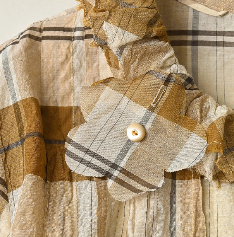 45R Feather Khadi Silk Check Talula Blouse - Image 20