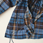 45R Ai Indigo Check Khadi Dobby Frill Cachecoeur