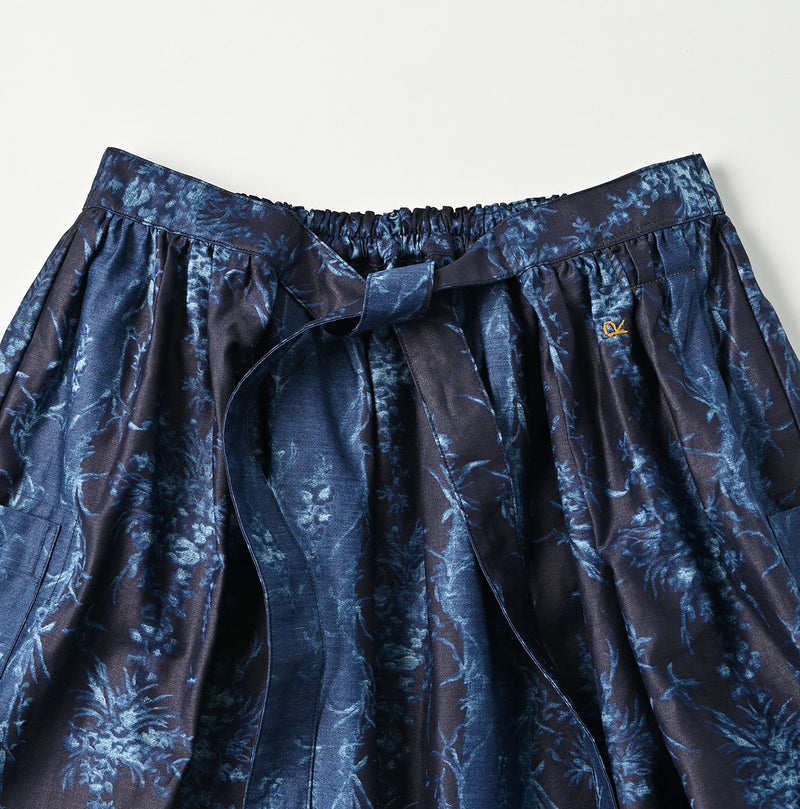 45R Indigo Chandelier Flower Apron Skirt