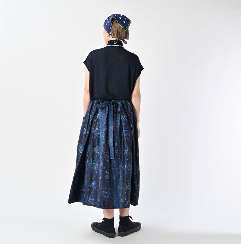 45R Indigo Chandelier Flower Apron Skirt