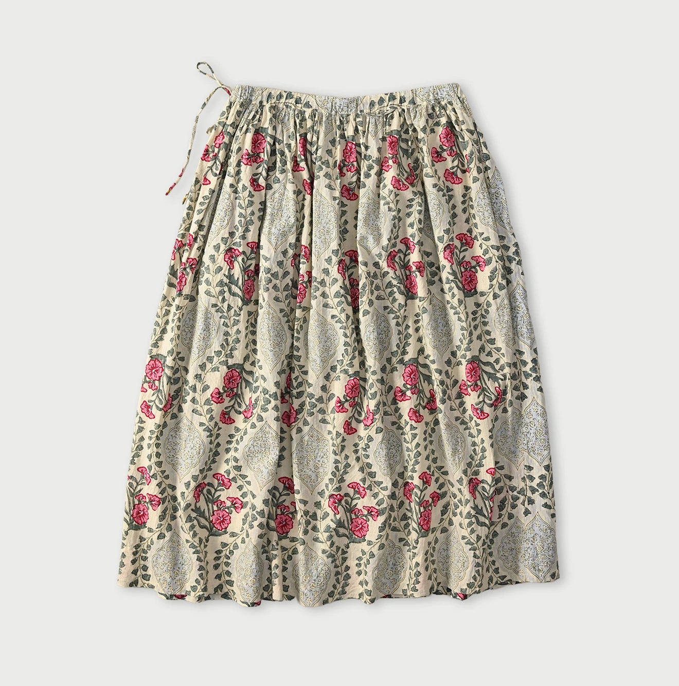 45R Saffron Block Print Easy Gathered Skirt - Image 11