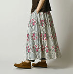 45R Saffron Block Print Easy Gathered Skirt