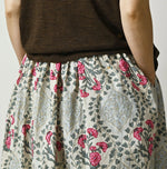 45R Saffron Block Print Easy Gathered Skirt