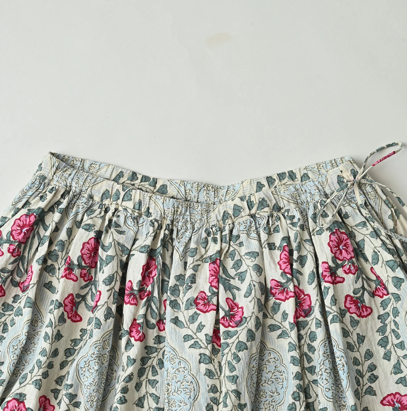 45R Saffron Block Print Easy Gathered Skirt - Image 12