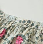 45R Saffron Block Print Easy Gathered Skirt