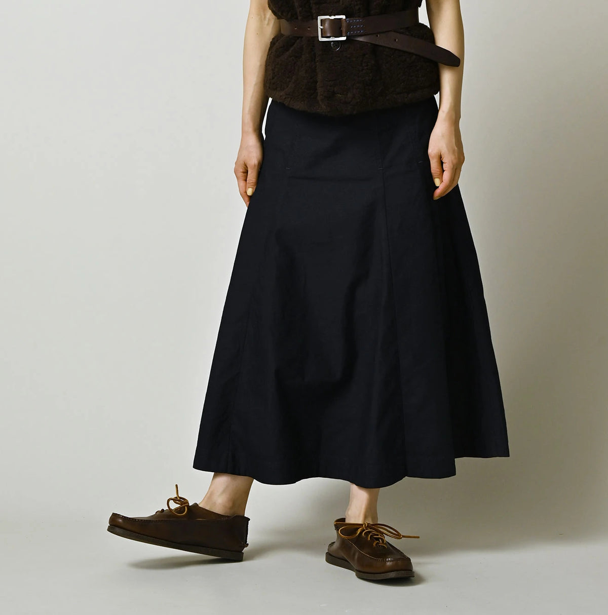 45R Indigo Light Back Sateen Soufflé Skirt