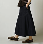 45R Indigo Light Back Sateen Soufflé Skirt
