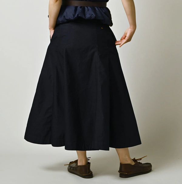 45R Indigo Light Back Sateen Soufflé Skirt