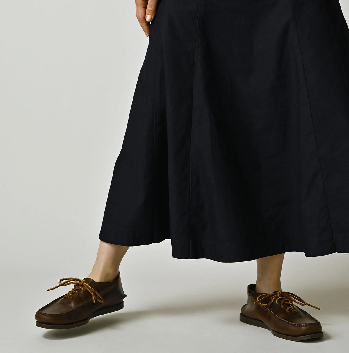 45R Indigo Light Back Sateen Soufflé Skirt