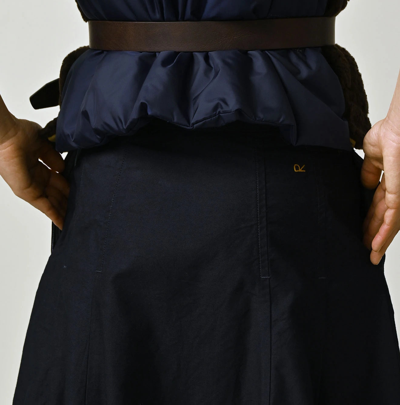 45R Indigo Light Back Sateen Soufflé Skirt - Image 8