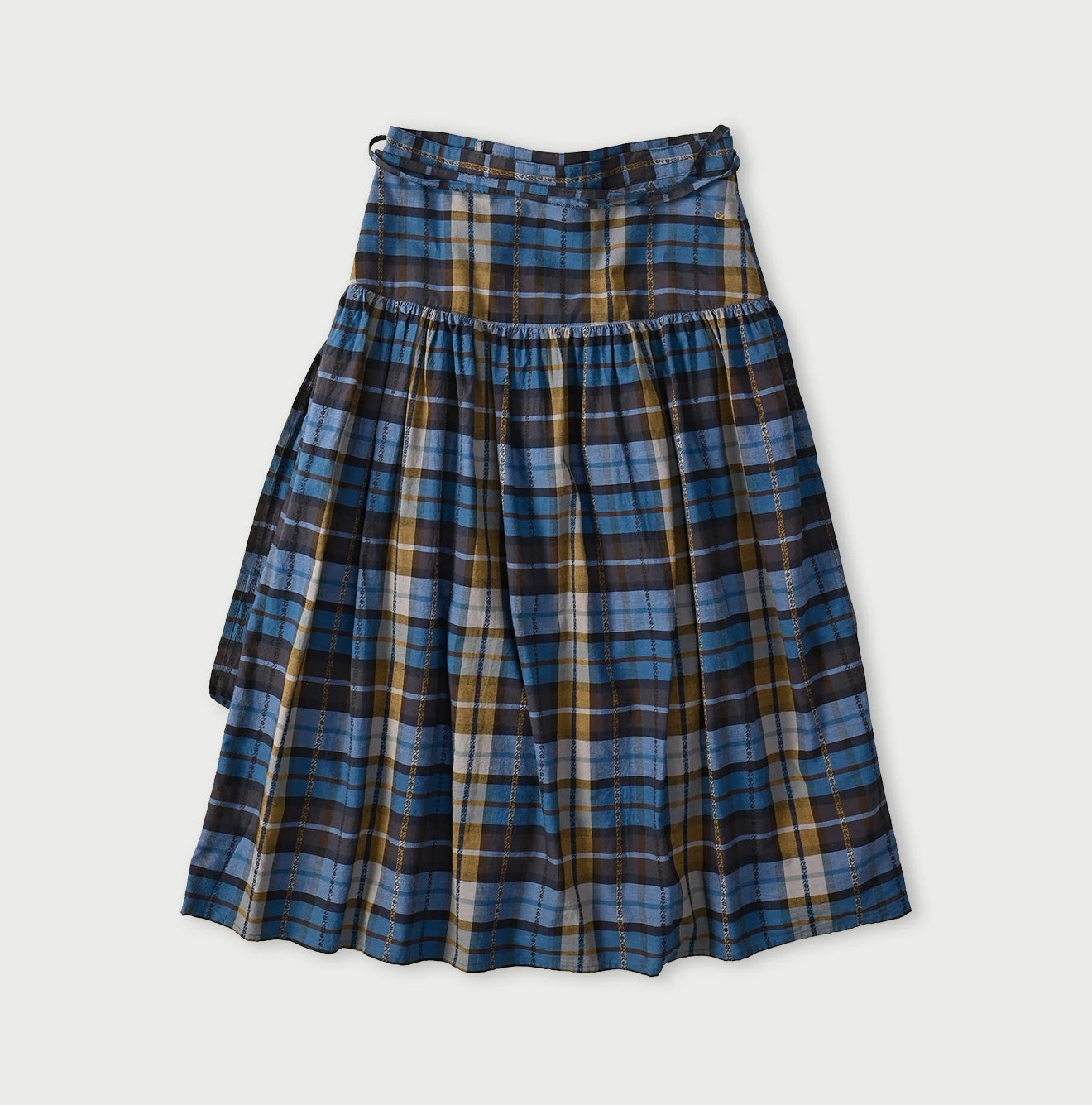 45R Ai Indigo Check Khadi Dobby Multi Skirt - Image 18