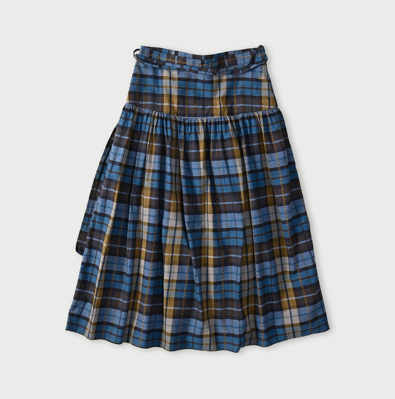 45R Ai Indigo Check Khadi Dobby Multi Skirt - Image 18