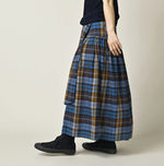 45R Ai Indigo Check Khadi Dobby Multi Skirt