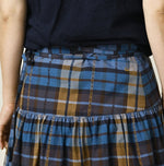 45R Ai Indigo Check Khadi Dobby Multi Skirt