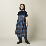 45R Ai Indigo Check Khadi Dobby Multi Skirt
