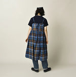 45R Ai Indigo Check Khadi Dobby Multi Skirt