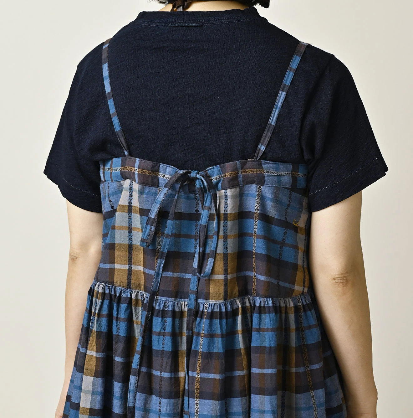 45R Ai Indigo Check Khadi Dobby Multi Skirt - Image 16