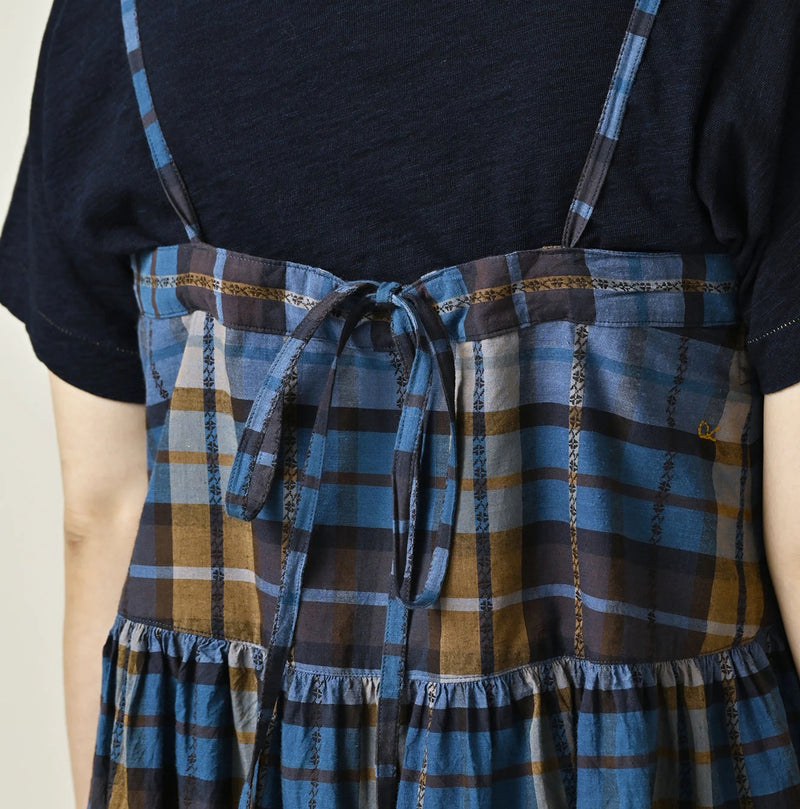 45R Ai Indigo Check Khadi Dobby Multi Skirt - Image 17
