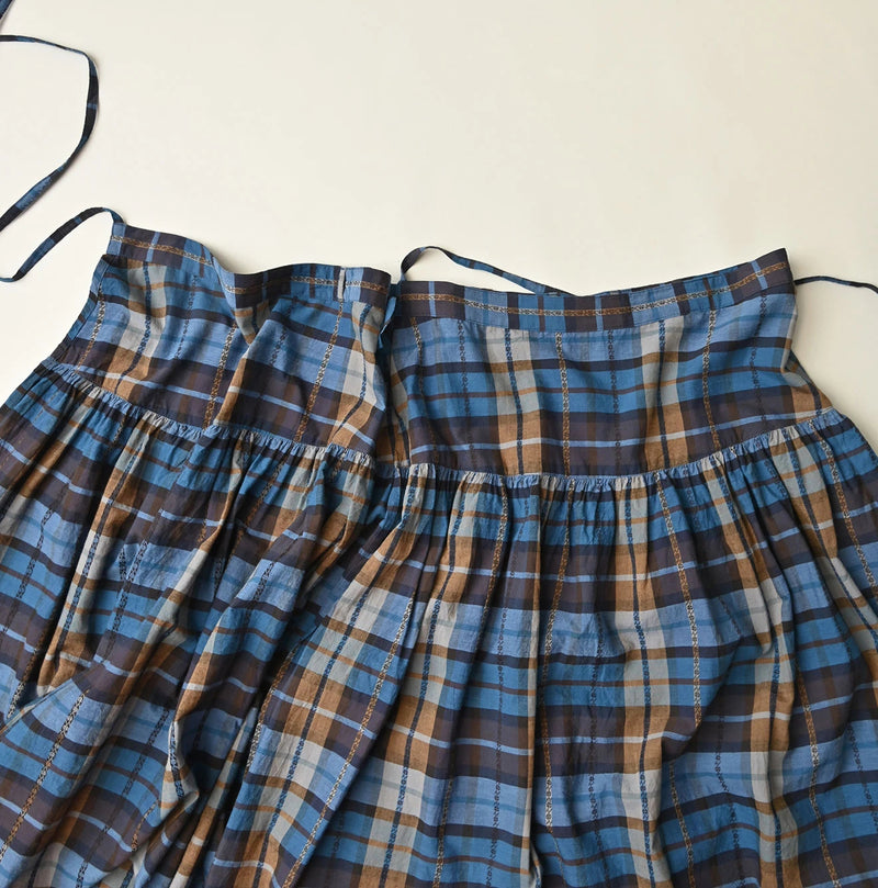 45R Ai Indigo Check Khadi Dobby Multi Skirt - Image 19