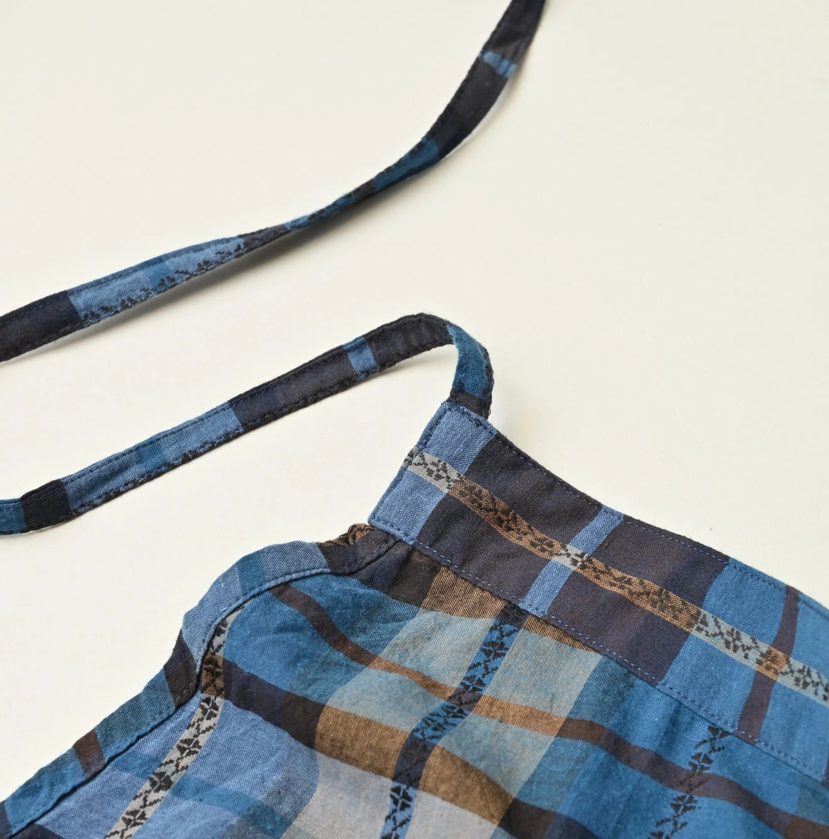 45R Ai Indigo Check Khadi Dobby Multi Skirt