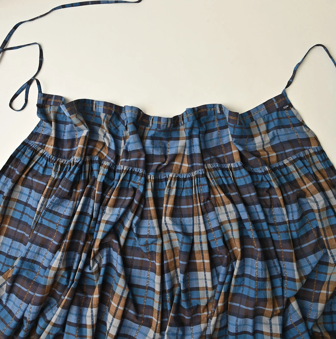 45R Ai Indigo Check Khadi Dobby Multi Skirt - Image 21