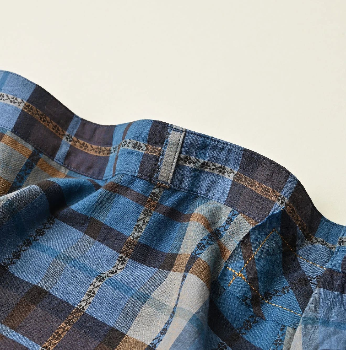 45R Ai Indigo Check Khadi Dobby Multi Skirt - Image 22