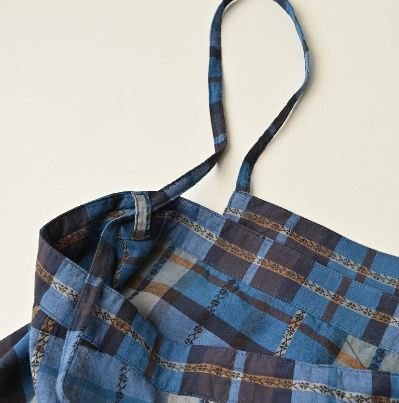 45R Ai Indigo Check Khadi Dobby Multi Skirt - Image 25