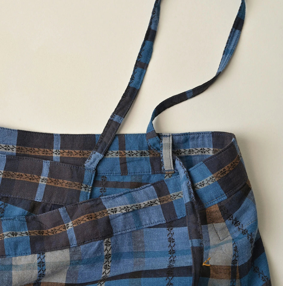 45R Ai Indigo Check Khadi Dobby Multi Skirt