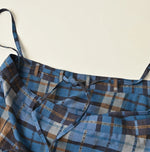 45R Ai Indigo Check Khadi Dobby Multi Skirt