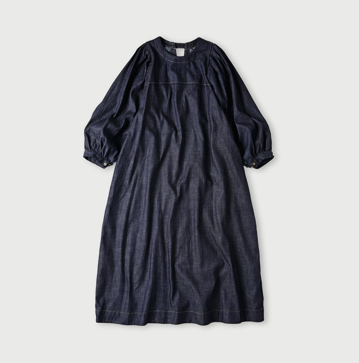 45R 45 Petit Denim Puff Sleeve Dress