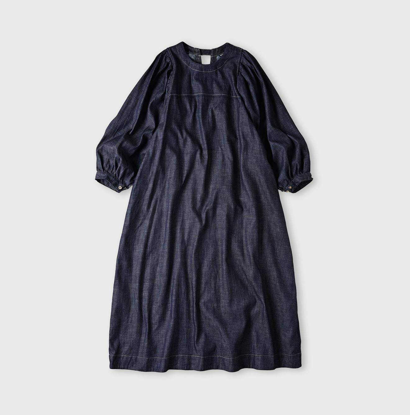 45R 45 Petit Denim Puff Sleeve Dress