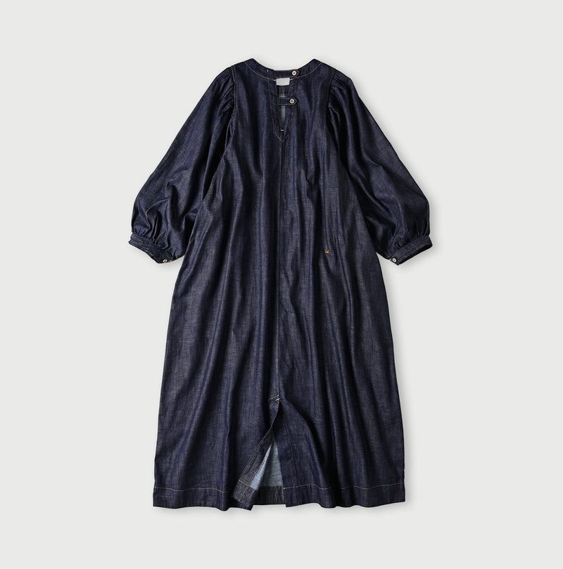 45R 45 Petit Denim Puff Sleeve Dress