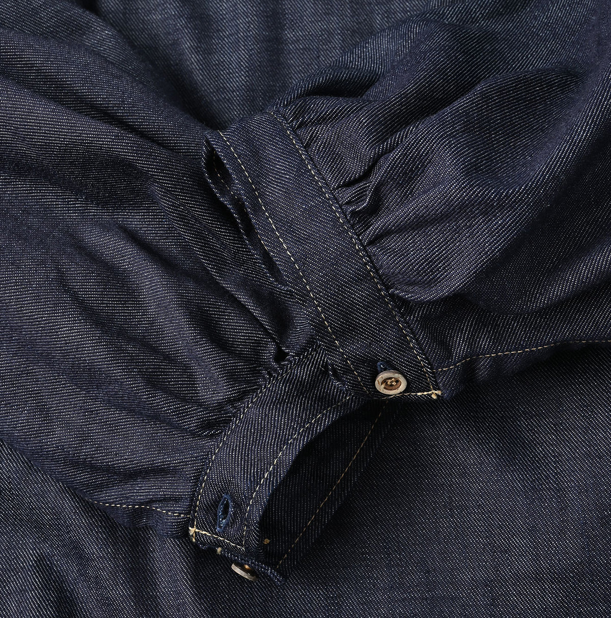 45R 45 Petit Denim Puff Sleeve Dress