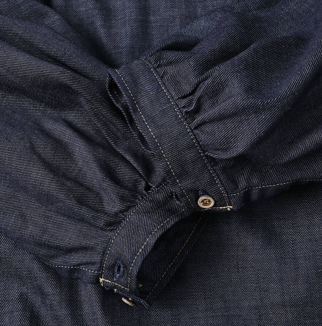 45R 45 Petit Denim Puff Sleeve Dress