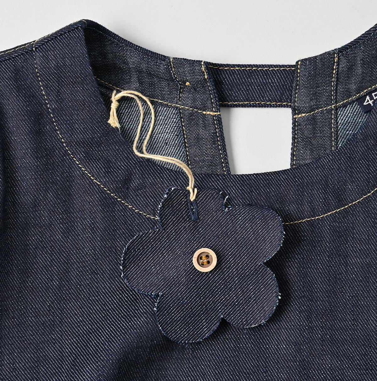 45R 45 Petit Denim Puff Sleeve Dress