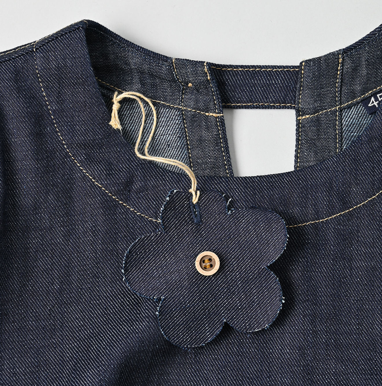 45R 45 Petit Denim Puff Sleeve Dress