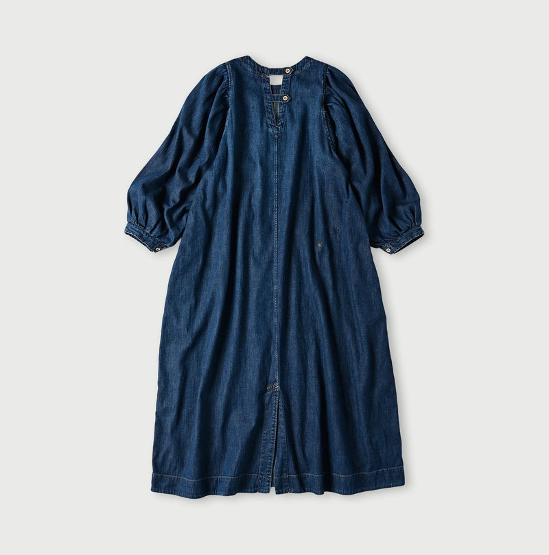 45R 45 Petit Denim Puff Sleeve Dress